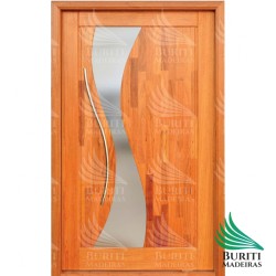 Porta Pivotante Suyane + Batente + Puxador - Angelim Pedra